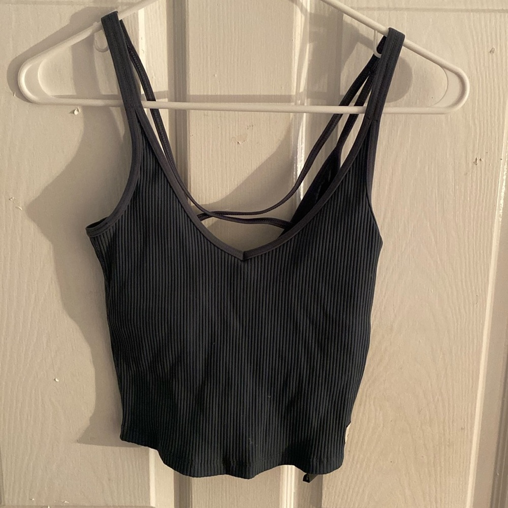 Vuori Grey Ribbed Tank Top